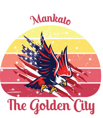 Obraz premium US Cities t-shirt designs vector - The Golden City