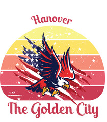 Obraz premium US Cities t-shirt designs vector - The Golden City