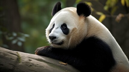 Obraz na płótnie Canvas giant panda bear resting generative ai