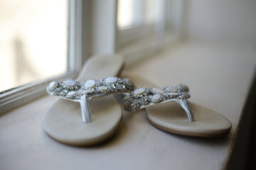 Close up creative photo of Artistic Bridal Accessories at a real wedding
