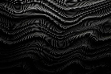 Black wallpaper with rippled texture. Wavy surface. Generative AI