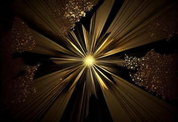 golden background  Black flickering light effect realistic glitter. Generative AI