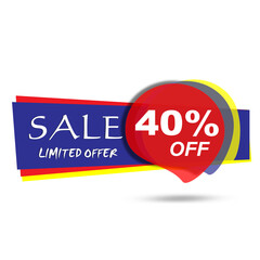 40% OFF. Special Offer Marketing Announcement. Discount promotion. 40% Discount Special Offer Conceptual Yellow Banner Design Template.
