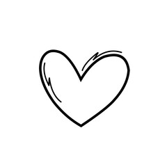 Hand drawn love icon line