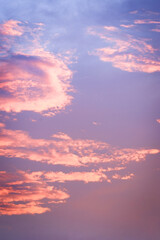 Sky background at dusk in blurred pastel colors.