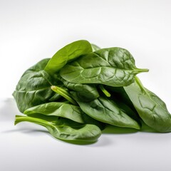 Obraz premium Spinach Isolated on White. Generative AI