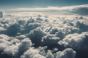 Obraz na płótnie Canvas Sky filled with numerous clouds. Generative AI