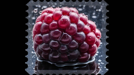 Refreshing Berry Bliss: A Macro View of a Healthy Cocktail. Generative AI