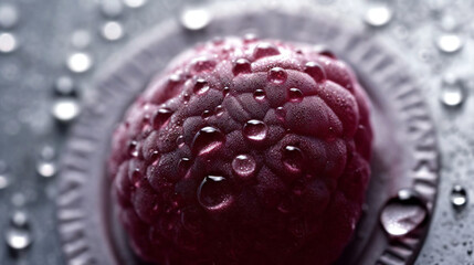 Refreshing Berry Bliss: A Macro View of a Healthy Cocktail. Generative AI