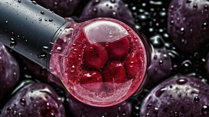 Refreshing Berry Bliss: A Macro View of a Healthy Cocktail. Generative AI