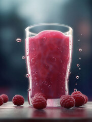 Refreshing Berry Bliss: A Macro View of a Healthy Cocktail. Generative AI