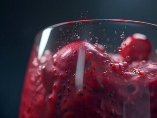 Refreshing Berry Bliss: A Macro View of a Healthy Cocktail. Generative AI
