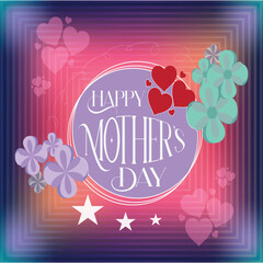 happy mothers day card with hearts