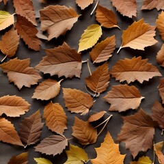 Naklejka na ściany i meble A crunchy and crispy texture with dried leaves and autumn foliage2, Generative AI