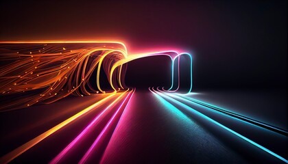 Epic Neon Lighting Abstract Image Dazzling Visuals, Striking Colors, and Mesmerizing Patterns for Stunning Backgrounds. Generative AI