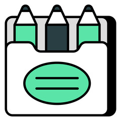       A set of coloring pencils, crayons icon