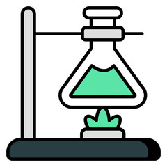      Trendy vector design of chemical flask denoting concept of experiment