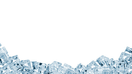 Pile of ice cubes with transparent png background for food and beverage design advertisement and...