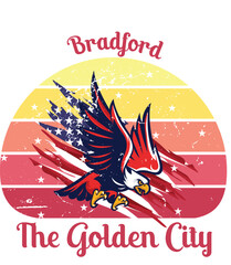 US Cities t-shirt designs vector - The Golden City