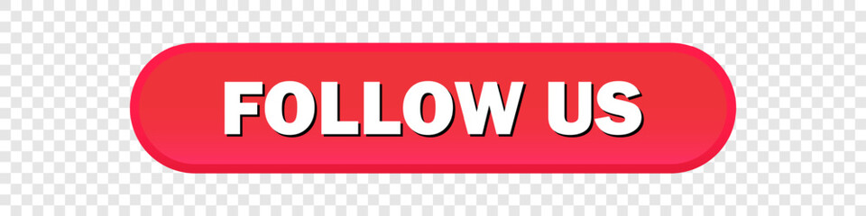 Follow us web banner. Follow us sticker, button or label. Vector