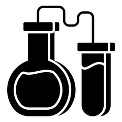 Obraz premium Trendy vector design of chemical flask with test tube denoting concept of experiment