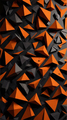 Fond Low Poly de couleur noir et orange