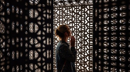 A captivating photograph of a person exploring an interactive art exhibit, emphasizing the power of immersive experiences to inspire and engage. Generative AI