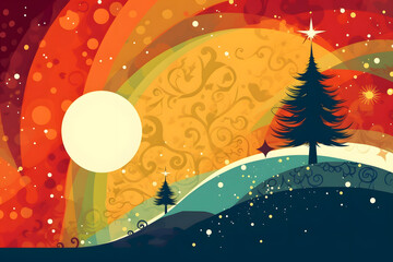 Beautiful colorful Christmas Background, made with generative AI