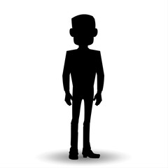 Vector silhouette of a man on a white background.
