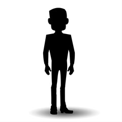 Vector silhouette of a man on a white background