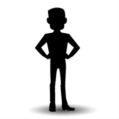 silhouette of a man on a white background, vector illustration