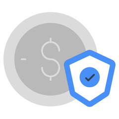 A premium download icon of financial security 