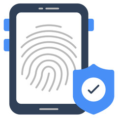 Vector design of mobile fingerprint, flat icon