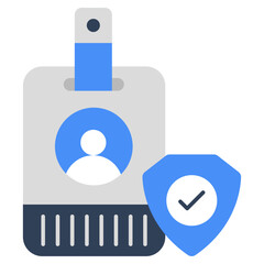 A modern design icon of secure id card