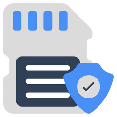 Premium download icon of secure SD card 