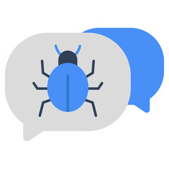 Conceptual flat design icon of infected chat