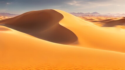 A desert with sand dunes.