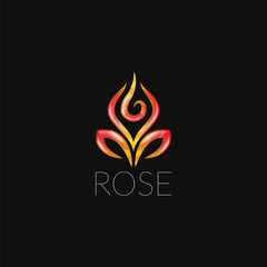 creative red rose logo vector template