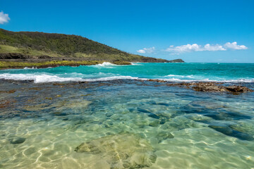 Champagne Pools, Fraser Island (K'gari), a sand  island along the south-eastern coast in the Wide Bay–Burnett region, Queensland, Australia.
