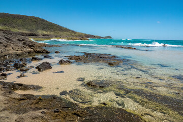 Champagne Pools, Fraser Island (K'gari), a sand  island along the south-eastern coast in the Wide Bay&ndash;Burnett region, Queensland, Australia.