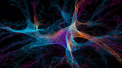 Brainwaves in Motion.  Active Neuronal Network.  AI Generated