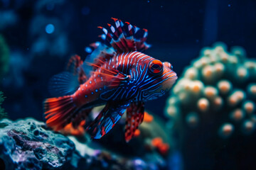 Life of the underwater world. Colorful tropical fish. AI Generated