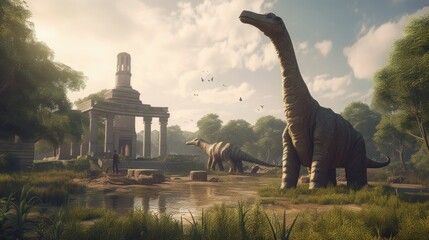 Majestic Wildlife in Cinematic Detail: Hyper-Detailed Creatures Roaming Amongst Silhouetted Trees and Stunning Sunsets, All Rendered with Unreal Engine, Generative ai