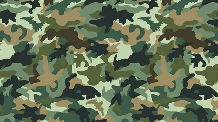 Woodland summer camouflage. Trendy style camo, repeat print. illustration Generative AI