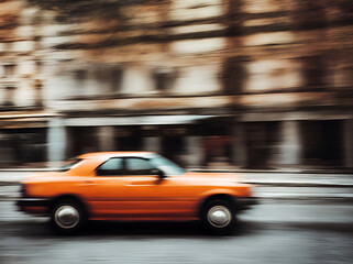 Fototapeta na wymiar Blurred car street. AI generated illustration