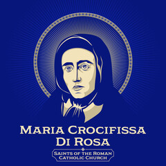 Catholic Saints. Maria Crocifissa Di Rosa (1813-1855) - born as Paola Francesca Di Rosa - was an Italian Roman Catholic professed religious and the founder of the Ancelle della carita. - obrazy, fototapety, plakaty