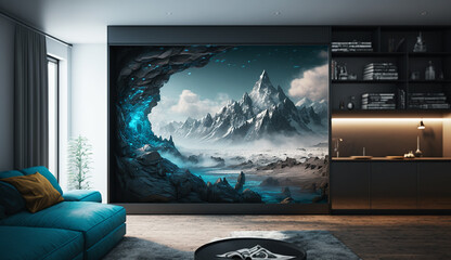Modern home decor room storage walls interior design AI Generated image