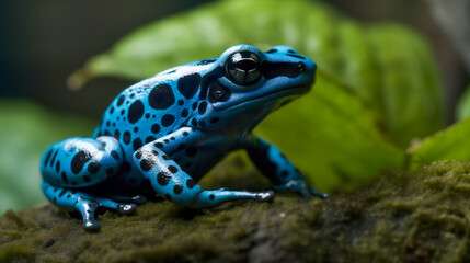 The Splendid Poison Frog in its Habitat. Generative AI
