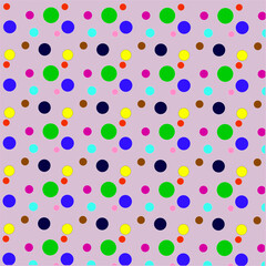 bright pattern with multi-colored circles on a delicate pink background