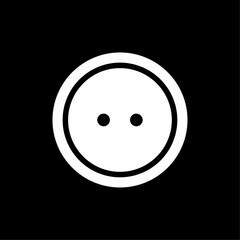 Fototapeta premium Clothing button icon. Sew-through button with two holes. Vector Illustration